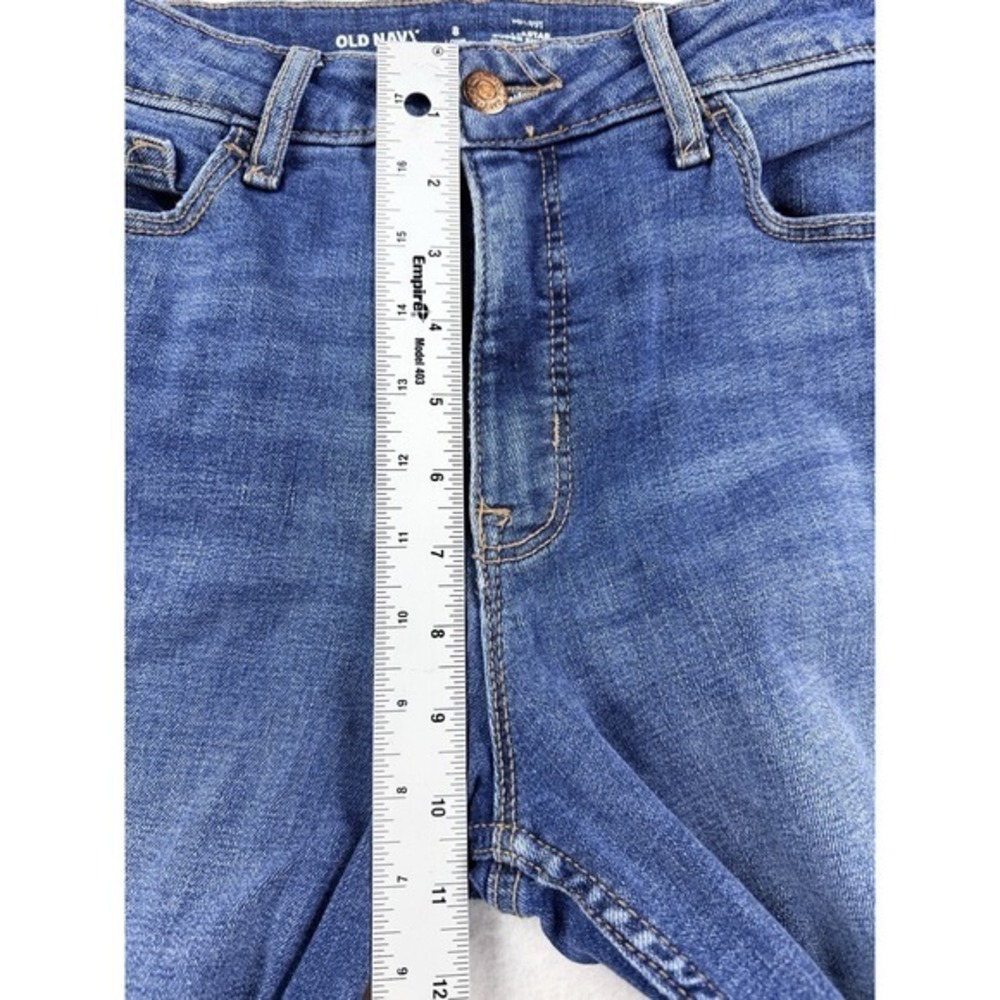 Womens Old Navy Rockstar Super Skinny Jeans Mid Rise Distressed Denim Sz 8 - Picture 7 of 8
